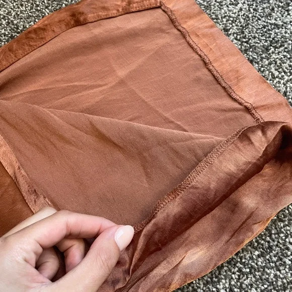 ZARA satin copper brown pajama pants - Picture 12 of 12